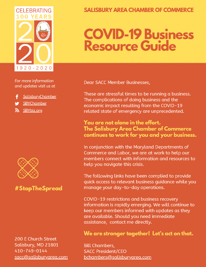 Covid 19 Business Resource Guide Salisbury Md Chamber Commerce