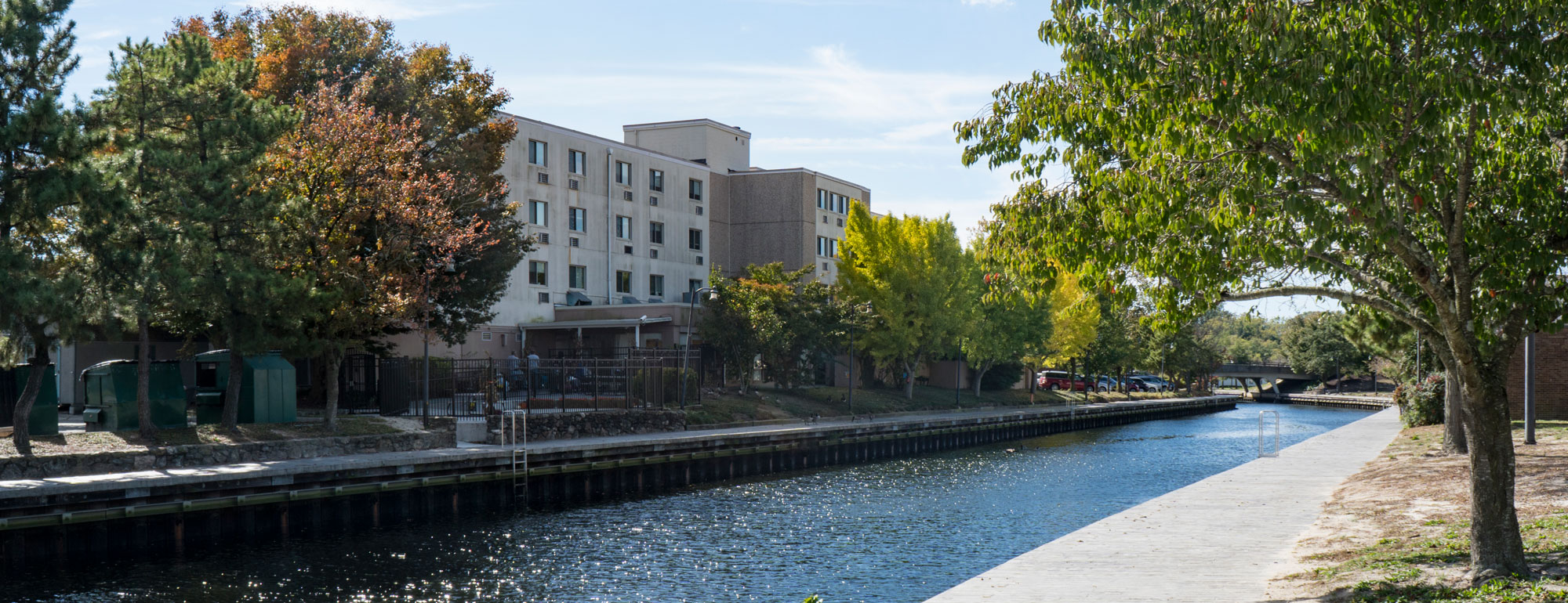 buildings on river